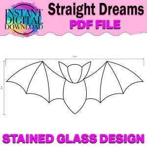 Halloween Bat Stained Glass Pattern - Digital Download, DIY Stained ...