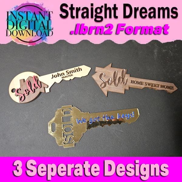 Rectagle Realtor Key Realtor Key SVG Bundle, 3 Real Estate Key Designs for Lightburn, Laser ...
