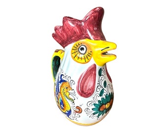 William Sonoma Deruta Import Italian Art Pottery Rooster Pitcher 8.5" Handmade