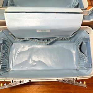 Vintage Baby Blue Samsonite Profile Train Case, Cosmetic Case, Travel Case, Luggage, No Key or Tray image 8