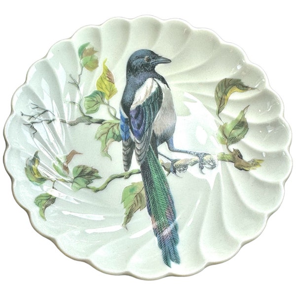 Vintage Haviland Limoges France Small Scalloped Porcelain Plate With Birds, New