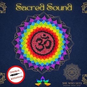 Sacred Sound Mandala crochet pattern. PDF file, digital chart, instructions. CHART ONLY!