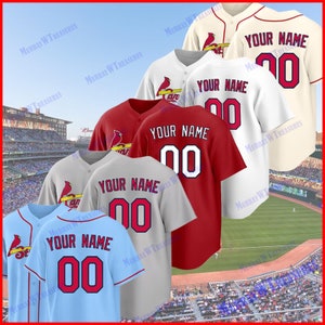 Men's True-Fan White/Red St. Louis Cardinals Pinstripe Jersey