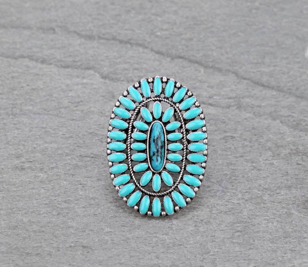 Turquoise Scarf Slide Ring Etsy