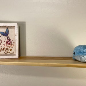 24&quot; x 4&quot;-5&quot; Ash Live Edge Handmade Floating Shelf