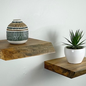 Maple Live Edge Shelves 1.75&quot; Inch Thickness-Custom Orders, Rustic live edge floating shelf, Raw edge floating shelf, Hanging shelf