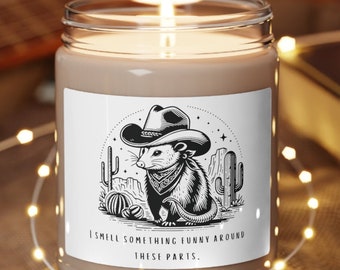 Opossum Gifts, Possum Scented Soy Candle, 9oz