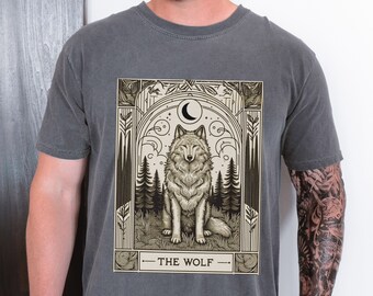 The Wolf Tarot Card Shirt, Wolf T-Shirt, Gift for Wolf Lover
