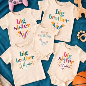 Matching Sibling Shirts, Big Sister Shirt, Big Brother TShirt, New Edition Baby Gerber Onesie® Brand Bodysuit, Retro Kids Toddler Baby