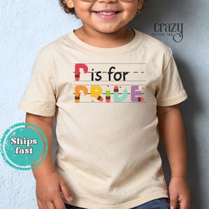 P is For Pride - LGBTQ Rainbow Kids Shirt, Cute Pride Month Kids TShirt, Pride Parade T-Shirt for Kids