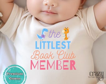 The Littlest Book Club Member Baby Onesie® Brand Bodysuit, Baby Reader Bodysuit for Newborn, Book Lover Onesie Gift
