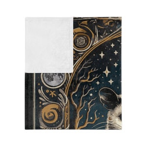 Opossum Tarot Blanket, Possum Velveteen Minky Blanket, Lightweight Blanket image 4