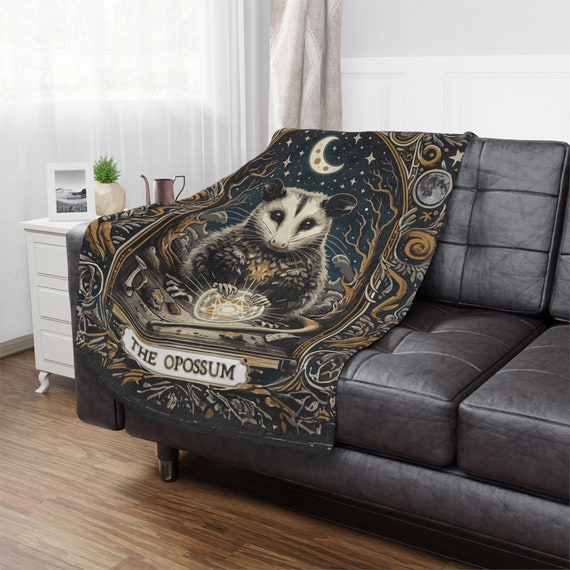 Opossum Tarot Blanket Possum Velveteen Minky Blanket Lightweight