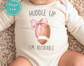 Football Baby Onesie® Brand Bodysuit, Baby Girl Football Outfit for Game Day