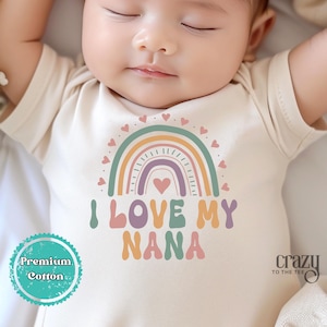 I Love My Nana Baby Onesie® Brand Bodysuit, I Love Grandma Onesie®, Retro Boho Bodysuit