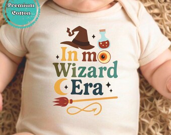 In My Wizard Era Baby Onesie® Brand Bodysuit, Wizard School Baby Bodysuit, Funny Wizard Baby Onesie®, Reading Baby Shower Gift
