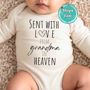 Grandma Sentimental Baby Onesie® Brand Bodysuit Gift for Baby Shower, Sent From Heaven Bodysuit for Newborn