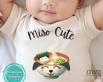 Miso Cute Baby ONESIE® Brand, Funny Baby Onesies® For Baby Shower Gift, Foodie Baby Bodysuit, Miso Dog Onesie®