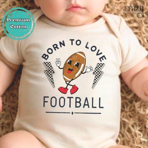 Born to Love Football Baby ONESIES® Brand, Football Baby Announcements, Retro Football Bodysuit, Baby Football Onesie®