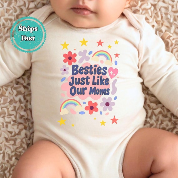 Besties Just Like Our Moms Kids Shirt, Matching Best Friends Baby Onesie, Cute Toddler T-Shirt, Playdate Outfit, Baby Shower Gift”