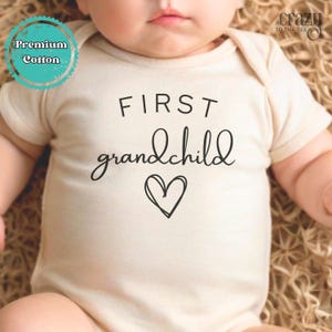 First Grandchild Baby Gerber® Onesie® Brand Bodysuit, Funny Baby Bodysuit, Baby Announcement Cute Baby Gift, New Grandma