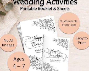 Kids Wedding Activity Pack Printable Coloring Pages, Games & Puzzles | Digital Download | Children's Wedding Favor