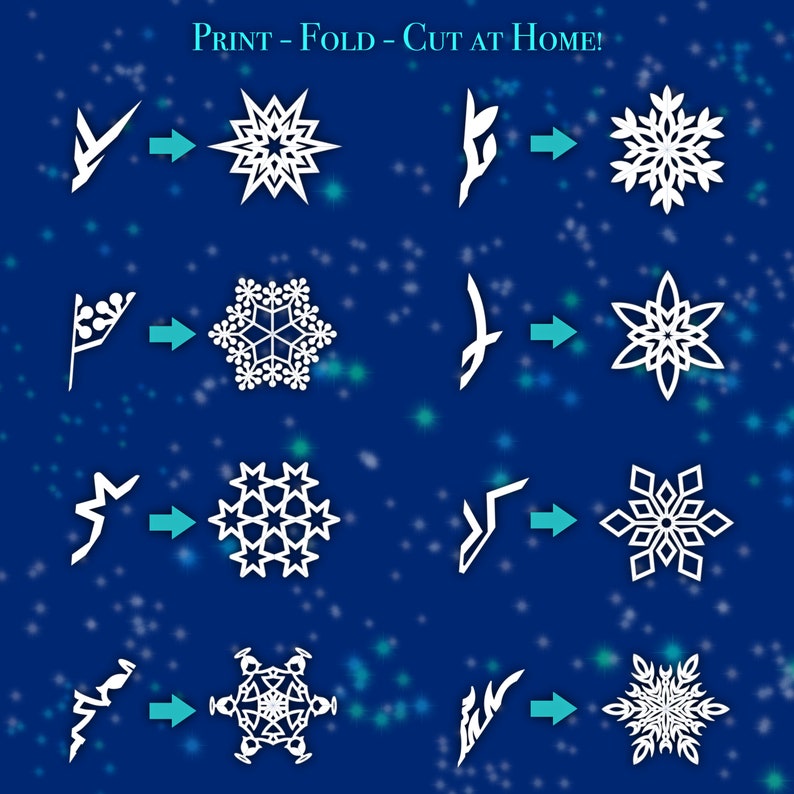Paper Snowflake Patterns - 25 Printable DIY Designs (digital Download ...