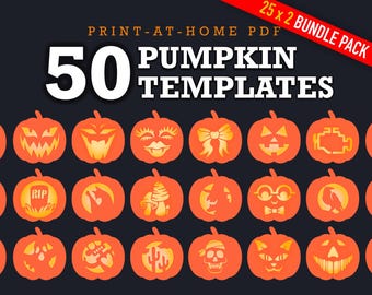 Pumpkin Carving Stencil Packet - Printable Digital Download