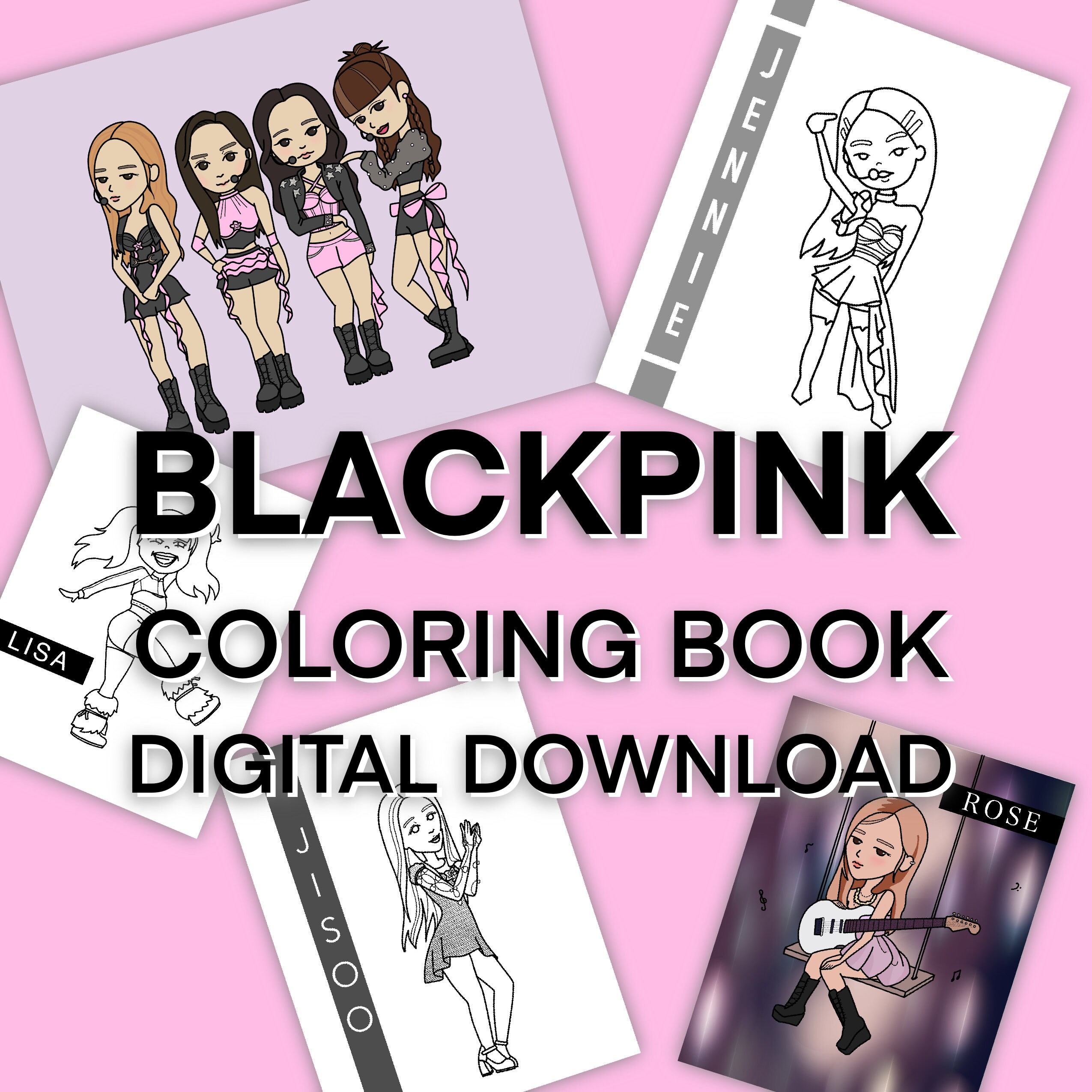 BLACKPINK Mini Coloring Book Digital Download Printable Etsy