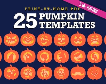 Pumpkin Carving Stencil Packet - Printable Digital Download