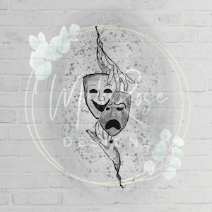 Download digitale istantaneo della maschera commedia/tragedia (JPEG, PNG, PDF)
