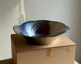Vintage Alfra Alessi 18/10 Stainless Steel Bowl with Scalloped Rope Edge | Made in Italy