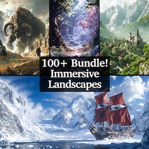 Meeslepende RPG-landschapsbundel, meer dan 100 pakketten met zeer gedetailleerde omgevingen voor Dungeons and Dragons DM's, rollenspelavontuur, levendige terreinen
