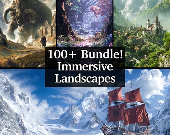 Immersive RPG Landscape Bundle, 100+ Pack of High Detail Environments for Dungeons and Dragons DMs, Role Playing Adventure, Vibrant Terrains