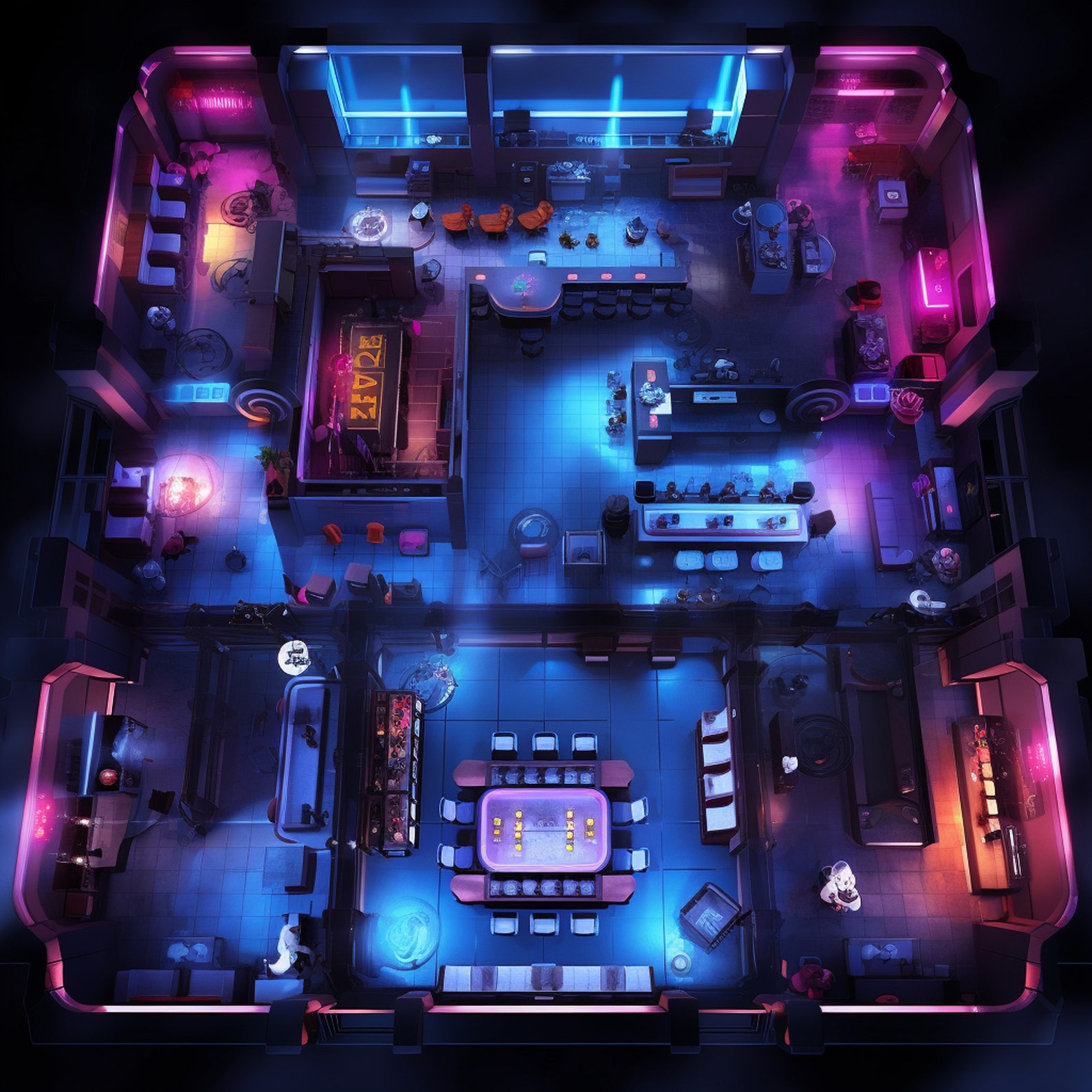 Cyber-punk Battle & Background Maps, 100+ Pack Bundle of RPG Maps ...