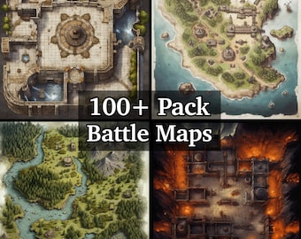 Cartes de bataille, lot de plus de 100 cartes de jeu de rôle détaillées, donjons et dragons, cartes de bataille de jeu de rôle, différents terrains animés
