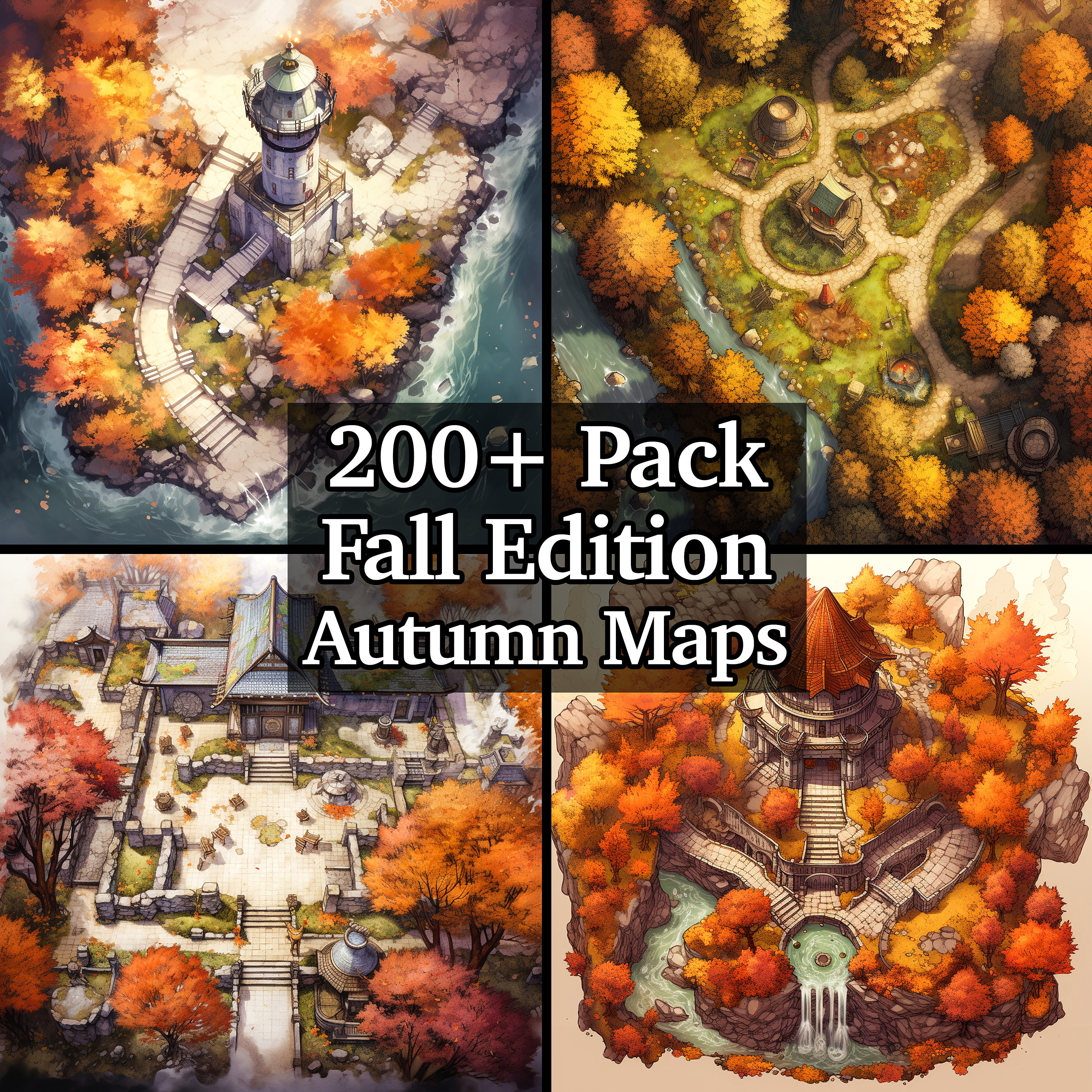 Fall Autumn Battle Map Bundle, 200+ Pack of High Detail Role Playing ...