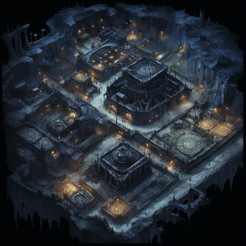 Cartes de bataille Underworld Underdark Dungeon, pack de plus de 200 cartes de bataille de jeu de rôle très détaillées, donjons et dragons, cartes RPG, cartes Underworld image 3