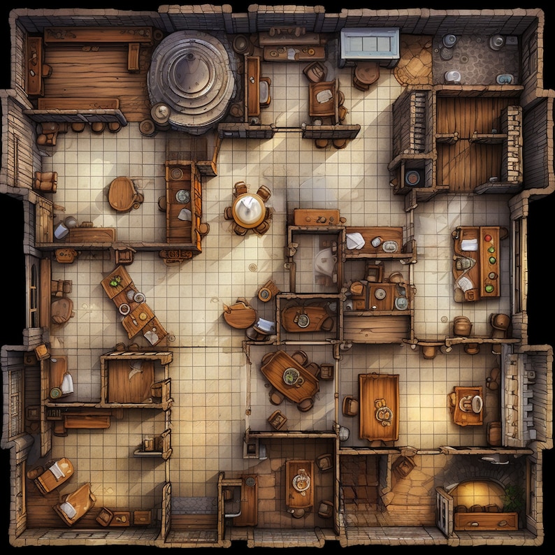 Cartes de bataille de taverne, lot de plus de 250 cartes de bataille de jeu de rôle détaillées, Donjons et dragons, cartes RPG, diverses cartes RPG de taverne image 6