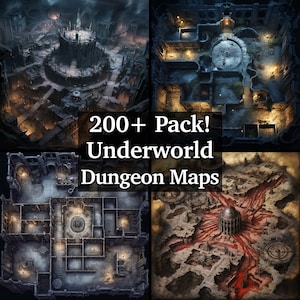Mapas de batalha do submundo Underdark Dungeon, mais de 200 pacotes de mapas de batalha de RPG de alto detalhe, Dungeons and Dragons, mapas de RPG, mapas do submundo