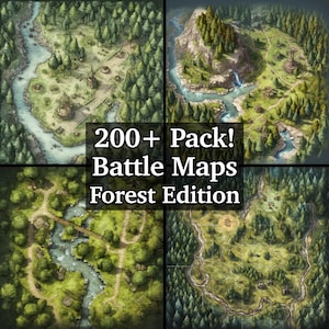 Pacote de mapas de batalha florestal, mais de 200 pacotes de mapas de RPG de alto detalhe, Dungeons and Dragons, mapas de RPG, terrenos florestais vibrantes