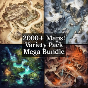 Ensemble de cartes varié ultime, plus de 2000 cartes de jeux de rôle, donjons et dragons, cartes de bataille RPG, différents terrains et arrière-plans