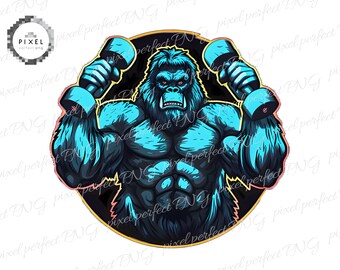 Digital Download, Gym Bro Bigfoot PNG, Funny Bigfoot the Gym Rat Design, sasquatch png, yeti png, instant download, high quality image