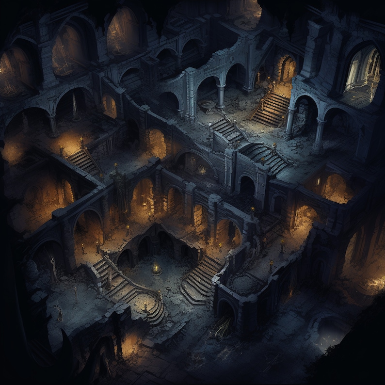 Cartes de bataille Underworld Underdark Dungeon, pack de plus de 200 cartes de bataille de jeu de rôle très détaillées, donjons et dragons, cartes RPG, cartes Underworld image 2