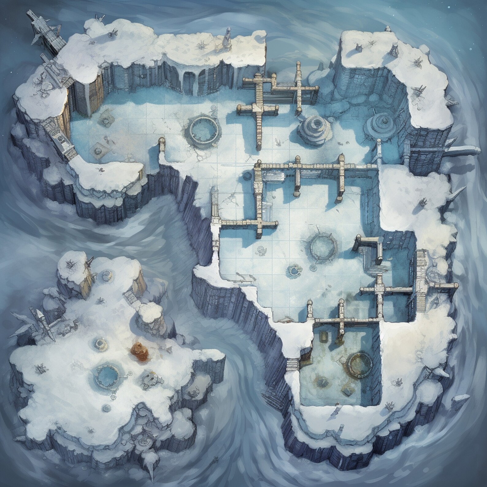 Pathfinder Cold Map Snowy Battle Map Bundle, Snowy & Arctic Pack, 200+ Pack of High Detail ...
