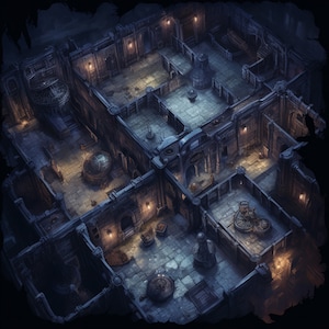 Cartes de bataille Underworld Underdark Dungeon, pack de plus de 200 cartes de bataille de jeu de rôle très détaillées, donjons et dragons, cartes RPG, cartes Underworld image 5
