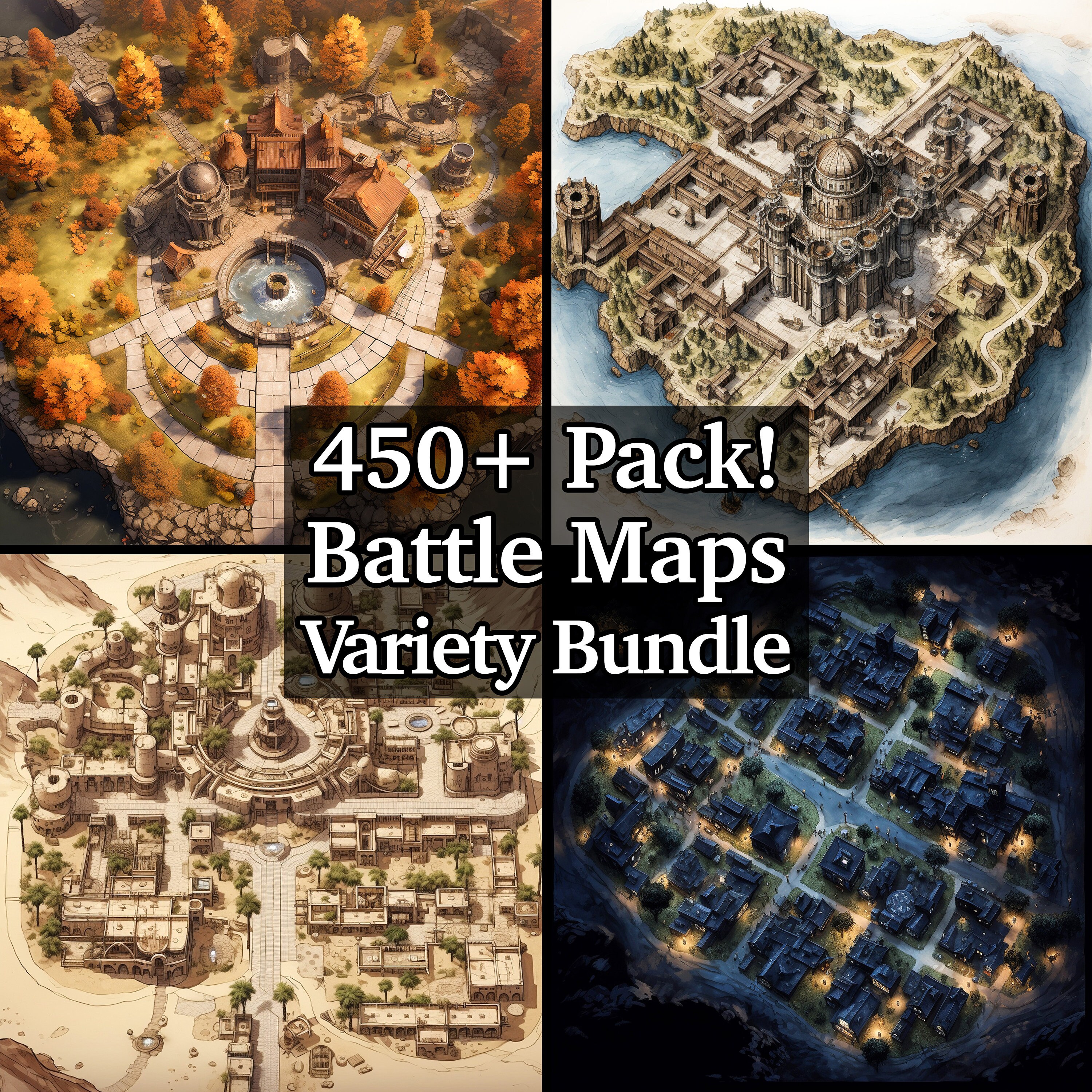 Pack Map Board Variety Map Pack, 450+ Pack Bundle of High Detail Role Playing Maps ...