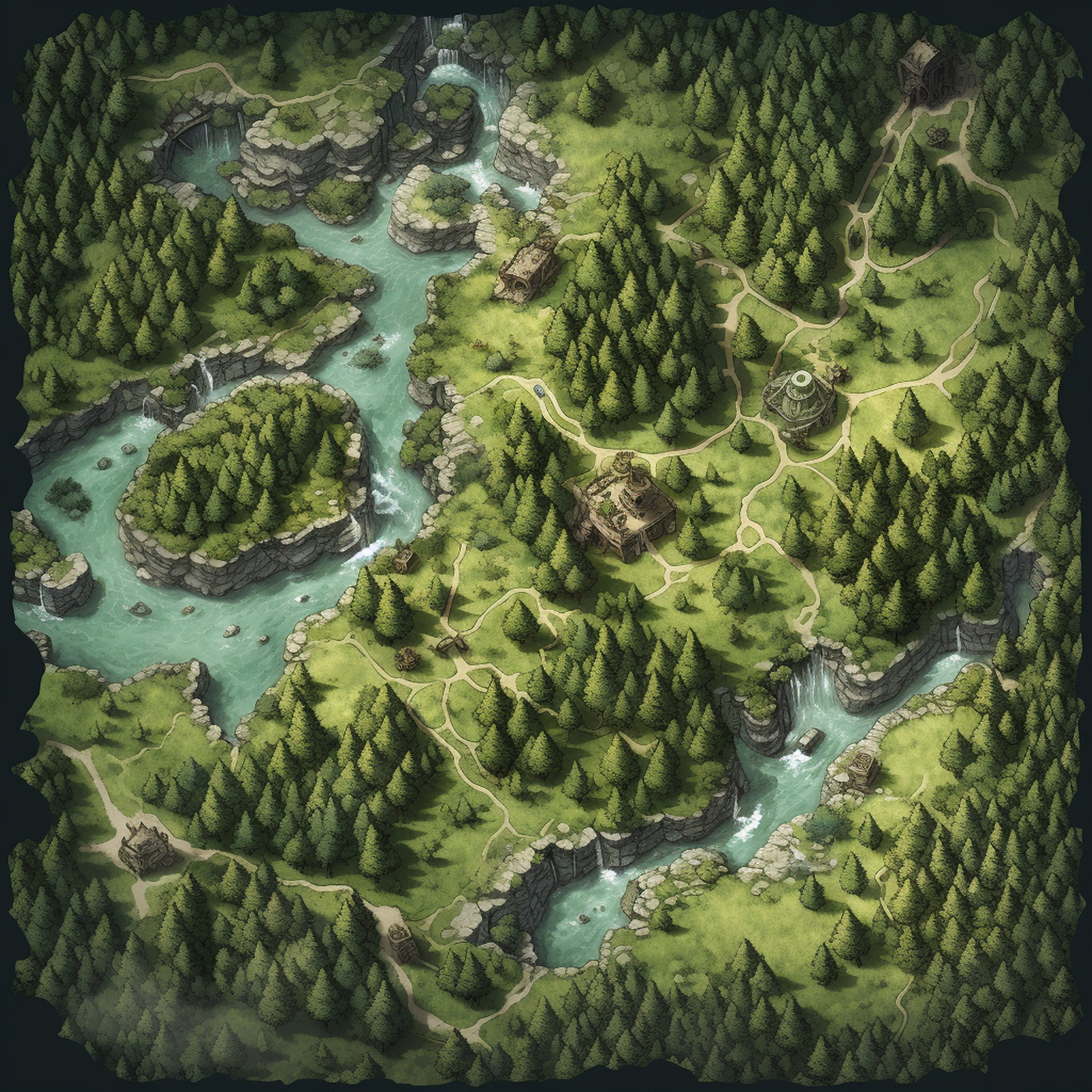 Forest Battle Map Bundle, 200+ Pack of High Detail Role Playing Maps ...