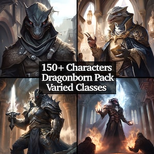 150+ Dragonborn Race Bundle, PNG Dragonborn Collection, Varied Classes of Dragonborns, Dungeons and Dragons, Epic Collection, TTRPG RPG png