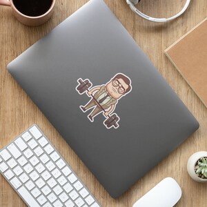 Cartoon Dwight, Weightlifting Dwight, Funny Dwight PNG SVG, Barbells & Beets, Dunder Muscle, Custom Illustration, Handdrawn Parody Graphic image 2